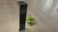 Lampe solaire moderne en acier inoxydable, éclairage de jardin à énergie solaire, lampe à led carrée pour l'extérieur