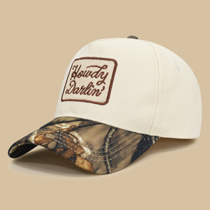 Cappellini Unisex con Logo ricamato personalizzato cappellino da Baseball Hot Sell due toni corona alta a tesa curva cappellini da Baseball sportivi da camionista - Product Image 5