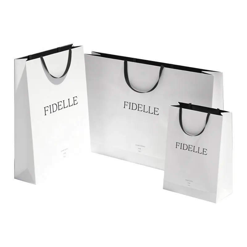 वस्त्र आभूषण पैकेजिंग उपहार शॉपिंग बैग लेपित कागज गर्म बिक्री स्वनिर्धारित लोगो मुद्रित पर्यावरण Recyclable सफेद कला कागज स्वीकार