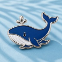 Badge en émail motif baleine aquatique ludique pour les défenseurs de la vie marine, les magasins de cadeaux d'aquarium, les tenues d'été et les sacs en toile