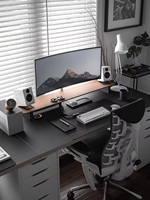 Étagère d'ordinateur extensible en bois massif à double niveau et support de bureau esthétique avec rangement et dimensions personnalisables