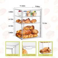 Boîte de rangement à pain en acrylique à 4 niveaux pour comptoir de cuisine, vitrine transparente pour pâtisseries