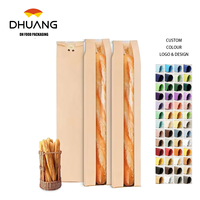 Sacs en papier de rangement en peau de vache brune avec fenêtre longue paquet de biscuits français pour pains et biscuits sacs à pain personnalisés