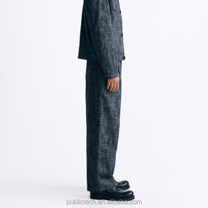 กางเกงลำลองแบบปรับแต่งได้สำหรับผู้ชายกางเกงคุณภาพสูงเล่นกีฬากลางแจ้งมีจีบพร้อมเข็มขัด - Product Image 3