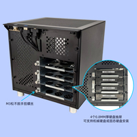Châssis de serveur Nas personnalisé 4 baies Boîtier de serveur de stockage Nas M-atx Tour Boîtier d'ordinateur PC de bureau USB 3.0x1, TYPE-C