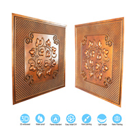 Livraison gratuite, dalles de plafond en faux étain 2x2 pieds, panneaux muraux en PVC 3D gaufrés pour restaurants et bars PL66 Archaic Copper PAINTSDECOR