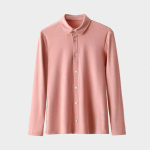 <span class=keywords><strong>Chemise</strong></span> en velours pour <span class=keywords><strong>femme</strong></span> <span class=keywords><strong>sans</strong></span> <span class=keywords><strong>repassage</strong></span> <span class=keywords><strong>Chemise</strong></span> à revers automne et hiver givré T-shirt décontracté chaud - Product Image 2