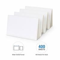 4x3 Label Kertas Thermal Fanfold Format Lebar Stiker Perekat 400 Lembar Hemat Tempat untuk Pengiriman Logistik