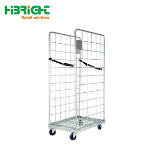 Heavy Duty Industrial Logistics Trolley Metal Wire Mesh Cage <b>Cart</b> with Wheels for Warehouse and Factory - Product Image 4