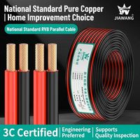 RVB Schwarz-Rotes Lautsprecherkabel, 2-adrig, 0,5mm, 0,75mm, 1mm, 1,5mm, 2,5mm Kupferdraht und -kabel, Geeignet für LED-Audioüberwachung