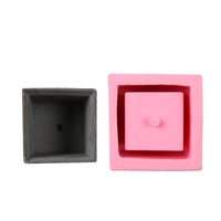 Moules en silicone 3D réutilisables, forme cube standard 10 cm, pour bricolage, pot à succulentes, pot à fleurs, pot à bougies, cendrier