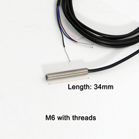 Mini capteur de proximité inductif en acier inoxydable IP65 étanche avec câble de 2 m M4 M5 M6 à trois fils NPN PNP