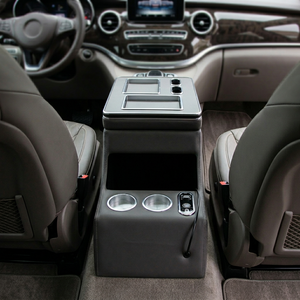 KIETUNE Boîte de rangement de console d'accoudoir de voiture de luxe de haute qualité, best-seller, pour Vito W447/Viano W639, avec porte-gobelet et chargeur USB en cuir - Product Image 3