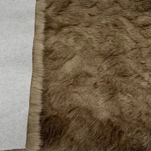 High Quality Faux Fur Trim Wrap Long Pile Faux Fur Fabric Soft Tricolor Jacquard Drop Hair Fake Fur Fabric For Clothing