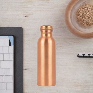 <b>Copper</b> Water Bottle with Lid Polished Metal Drinking Bottle for Travel Camping Office <b>Gift</b> - Product Image 3