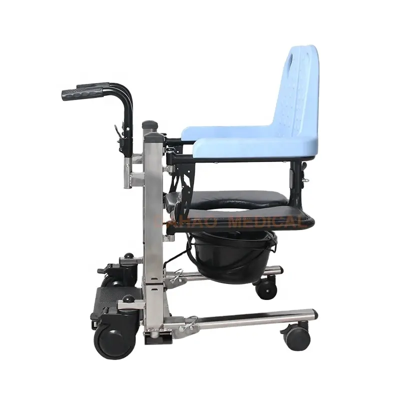 Çok fonksiyonlu elektrikli yükseklik ayarlanabilir koltuk Powered hemşirelik tekerlekli sandalye hasta asansörü Transfer sandalye hareketli