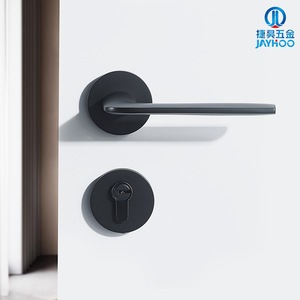 Manija de puerta con cierre de palanca Jiehao, latón dorado, herrajes para puerta interior de baño, instalación con ranurado, fácil de instalar - Product Image 3