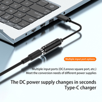 Enchufe cuadrado de 65W a cable de alimentación macho USB tipo C para computadora portátil Lenovo