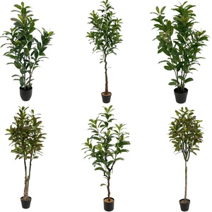 Planta de Croton Artificial de alta calidad con hojas de <span class=keywords><strong>Codiaeum</strong></span> de seda ignífugas UV en maceta para decoración del hogar interior/exterior - Product Image 2
