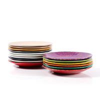 Ensemble d'assiettes à dîner en mélamine écologiques 12 \ "Dia X 1.8 \" H Assiettes en plastique multicolores incassables et résistantes aux copeaux