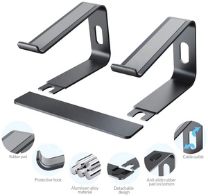 Soporte de aluminio extraíble para ordenador portátil, soporte ventilado para <span class=keywords><strong>Notebook</strong></span>, Compatible con <span class=keywords><strong>Notebook</strong></span> de 10-15,6" - Product Image 3