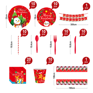 Platos de fiesta de Navidad muñeco de nieve platos de papel desechables invierno vacaciones cena postre platos Navidad Linda vajilla festiva - Product Image 6
