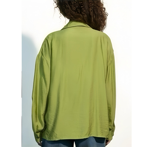 Camisa de Manga Larga de Fibra de Bambú Orgánica para Mujer, Transpirable, Ecológica, a la Moda, OEM, ODM, Marca Privada - Product Image 3