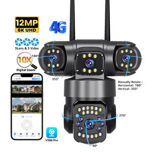 Hongnaer 12MP Wasserdichte PTZ Surveil CCTV IP-Kamera für den Außenbereich <span class=keywords><strong>3</strong></span> Objektive V380 Pro 4G Sim-Karte Netzwerk Home Security Wireless-Kamera - Product Image 1