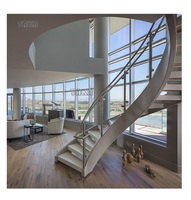 Escalier en colimaçon de conception NOUVELLE / Escalier en colimaçon en acier inoxydable et en bois