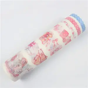 Warm-Toned Pink Girly Cute Toy Kawaii Candy Present Decoration Washi Tape