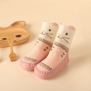 KTD-RTS003 mignon bébé robe chaussettes antidérapant doux équipage pantoufle <span class=keywords><strong>semelle</strong></span> en cuir tricoté respirant anti-dérapant RTS003 caractéristique jetable - Product Image 3