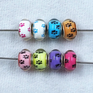 Nuevas Cuentas Sueltas de Resina Acrílica con Efecto Grieta de Hielo de Colores Mezclados, Abalorios Europeos para Pulseras DIY, Cuentas Espaciadoras de Agujero Grande de 14mm - Product Image 4