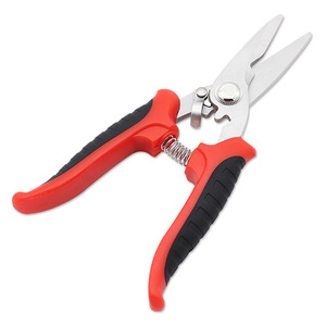 Lu Ban's Work Bypass Pruning Shears Stainless Steel Red Handle Garden Tool For Branches Cutting - Product Image 1