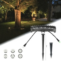 12W Outdoor-LED-Baumleuchte, Individuelle Aluminium-Ringlampe mit Stecker, DIY-Projektionsbeleuchtung für Garten, Rasen und Landschaft