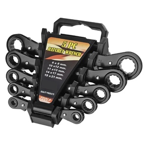 Juego de llaves de carraca excéntricas de doble anillo de acero al cromo vanadio de 5 piezas con fuente de alimentación manual y estuche rígido para reparación automotriz - Product Image 2