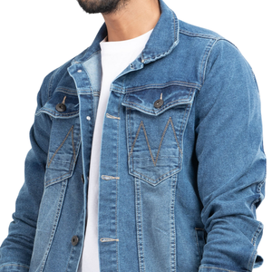 Veste en jean classique pour homme, en coton lourd, avec fermeture à boutons, fabricant OEM ODM - Product Image 1