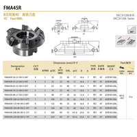 Fraiseuse à face indexable FMA45R, tête d'outil de fraisage CNC pour plaquettes SN12, usinage de haute précision pour acier sur tour