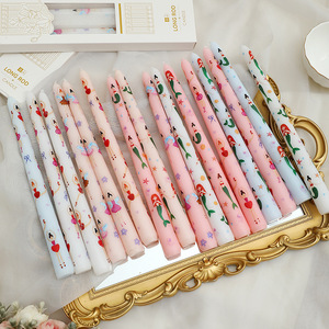 เทียนแท่งพิมพ์ลายขนาด 25 ซม. สำหรับงานแต่งงานสุดโรแมนติก วาเลนไทน์ ลายสาวน้อยเงือก ไร้ควัน สำหรับตกแต่งงานเลี้ยง - Product Image 5