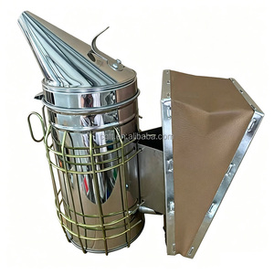 Nouveau souffleur manuel en acier inoxydable et cuir (Argent/Jaune) pour l'apiculture - Product Image 6