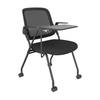 Chaise de formation avec tablette, en maille, pivotante et pliable, réglable pour la maison, le bureau et l'école, design contemporain