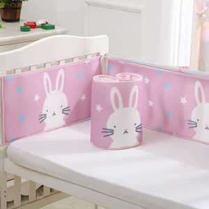 Haute qualité été bébé berceau pare-chocs Kit <span class=keywords><strong>de</strong></span> literie maille respirante Anti-Collision Simple tissé dessin animé motif Portable plié - Product Image 4
