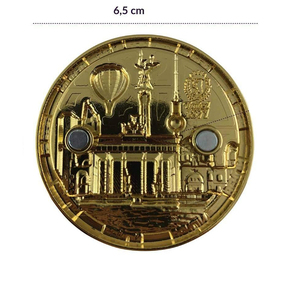 Prix d'usine en gros Alliage de zinc <span class=keywords><strong>Allemagne</strong></span> Tourisme Souvenir Aimant de réfrigérateur en métal rond or <span class=keywords><strong>Berlin</strong></span> Aimant de réfrigérateur personnalisé - Product Image 4