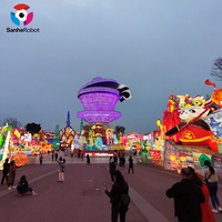 Lanterne en soie imperméable pour l'extérieur, décoration de festival, sculpture lumineuse d'animaux grandeur nature, panda, pour parc d'attractions et spectacle nocturne au zoo