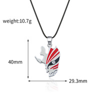 26 styles de colliers de mode anime en gros, bijoux en alliage de dessin animé, collier pendentif masque Kurosaki Ichigo pour hommes, collier de voiture Kering