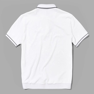 Venta caliente de alta calidad logotipo personalizado antiolor estiramiento acanalado cuello dobladillo hombres blanco Golf ropa tenis polos - Product Image 6