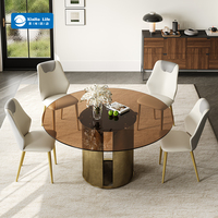 Chaise de salle à manger moderne en cuir PU avec mousse haute densité et structure en acier carbone pour la maison, les restaurants et les hôtels (vente en gros)