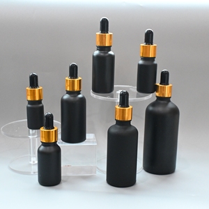Botella de Vidrio Esmerilado Negro con Gotero de 10ml, 15ml, 20ml, 30ml, 50ml, 100ml, Caja Personalizada, Botella con Gotero de Aceite Negro Mate con Caja - Product Image 4