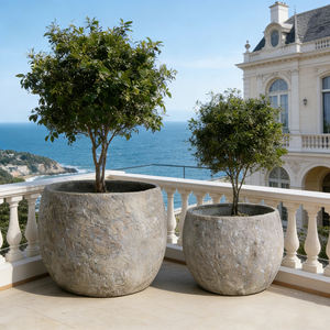 <span class=keywords><strong>Macetas</strong></span> de Cemento de Estilo Americano para Interiores y Exteriores, Ecológicas, con Drenaje, Redondas, para Jardín, <span class=keywords><strong>Terraza</strong></span> y Patio - Product Image 2