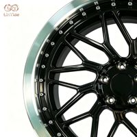 Jantes en alliage forgées sur mesure, finition noir brillant avec liseré usiné, multi-rayons, à déport profond, 19x9J 5x120 ET25 CB72.6 pour BMW M3