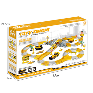Nuove piste da corsa di costruzione ingegneria elettrica <span class=keywords><strong>pista</strong></span> auto veicoli ferroviari Slot giocattolo istruzione assemblare giocattolo per bambini